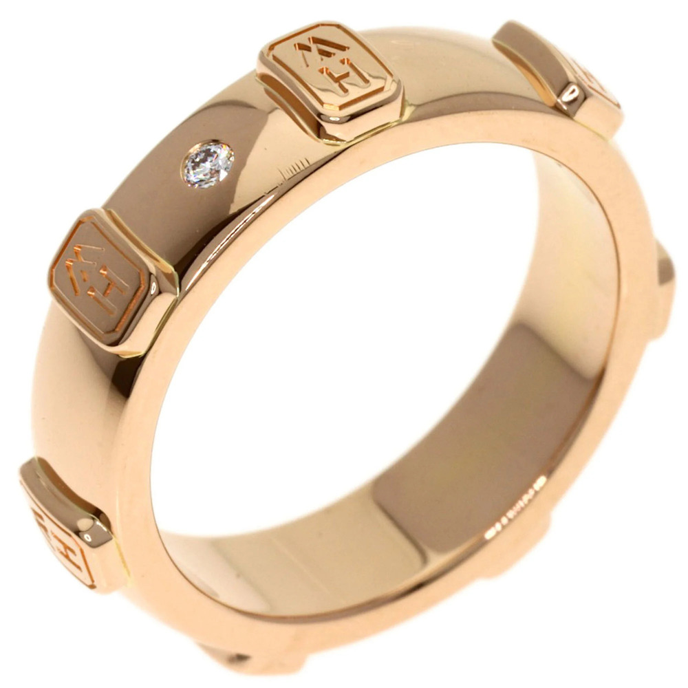 Harry Winston HW Logo Diamond Ring, 18K Pink Gold, Women's - Picture 2 of 7